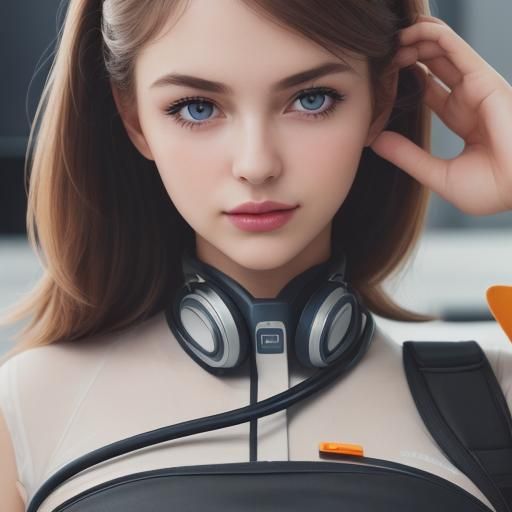 Gorgeous Woman with Electronics: Professional Portrait