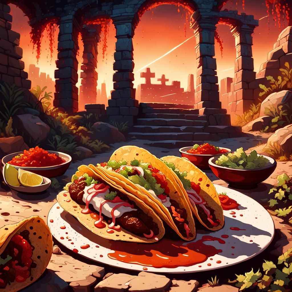 Tacos Emitting Dark Energy in Aztec Ruins