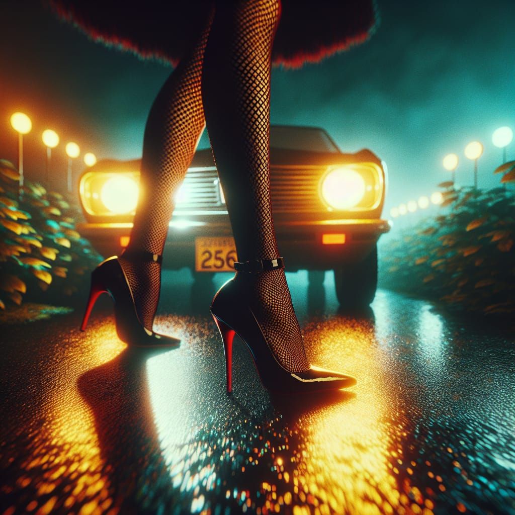 Confident Legs Stride into Evening