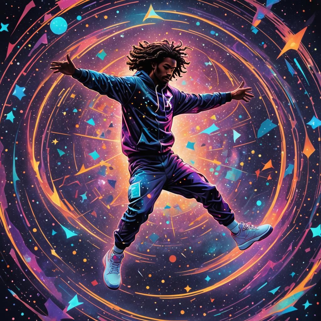 Holographic JumpMan Logo in Cosmic Mixed Media