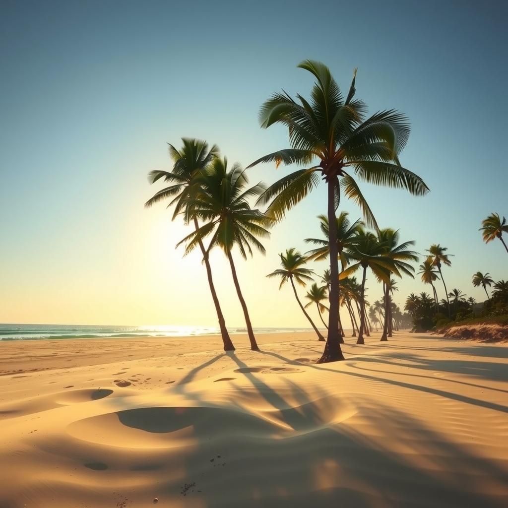 Palm Trees Swaying on a Dreamy Shoreline