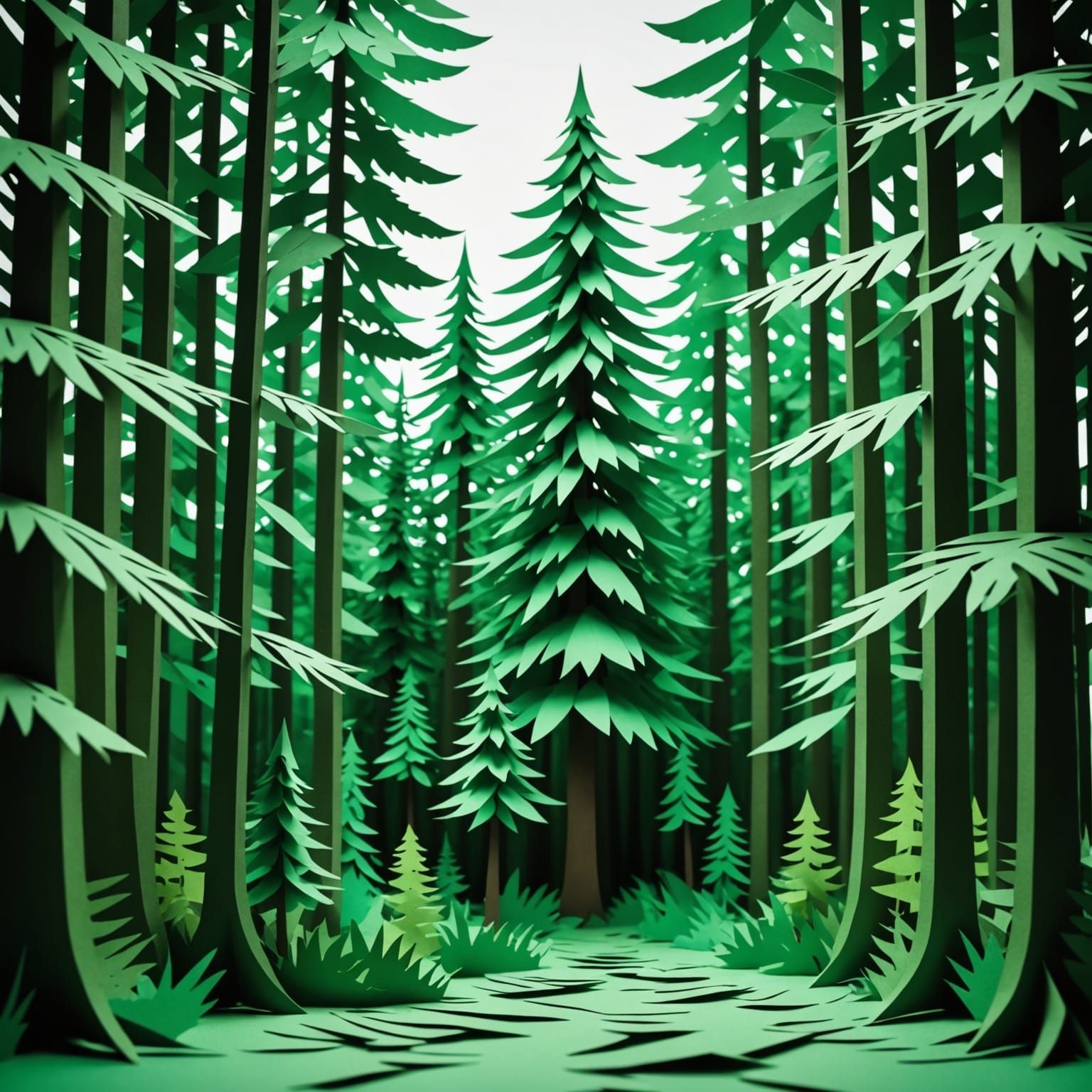 Paper Forest Landscape