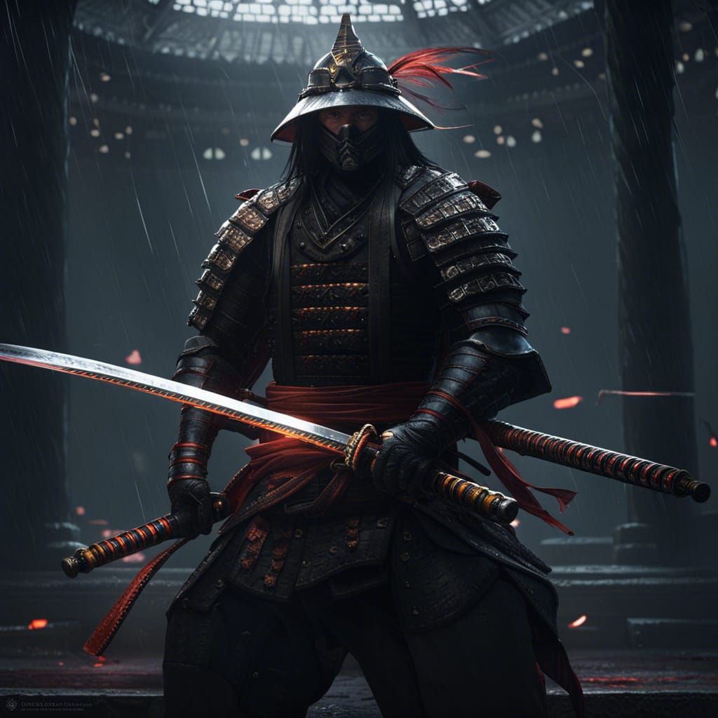 Samurai Katana in Dark Fantasy Style