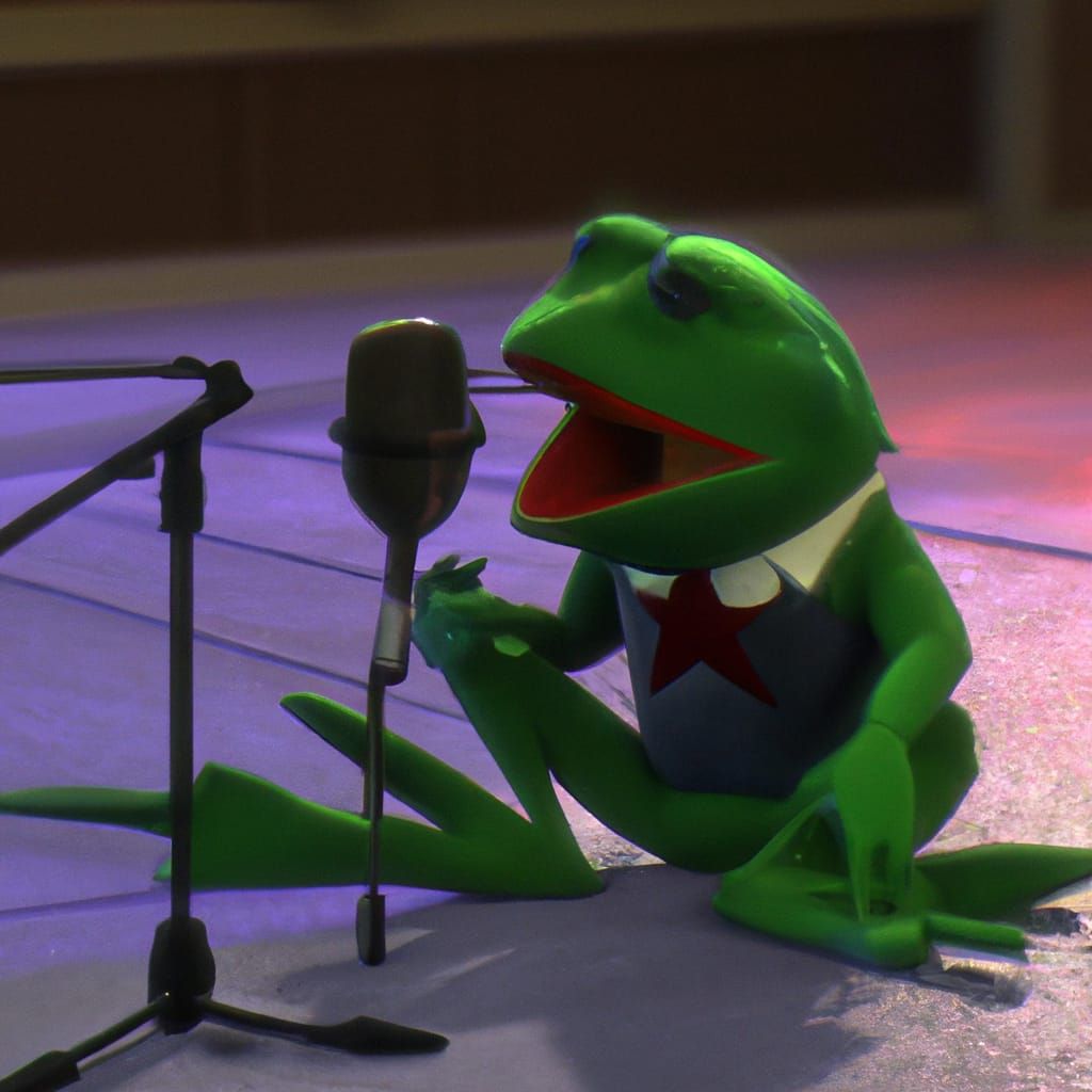 Kermit the Frog Records a Cover Song in Anime Style