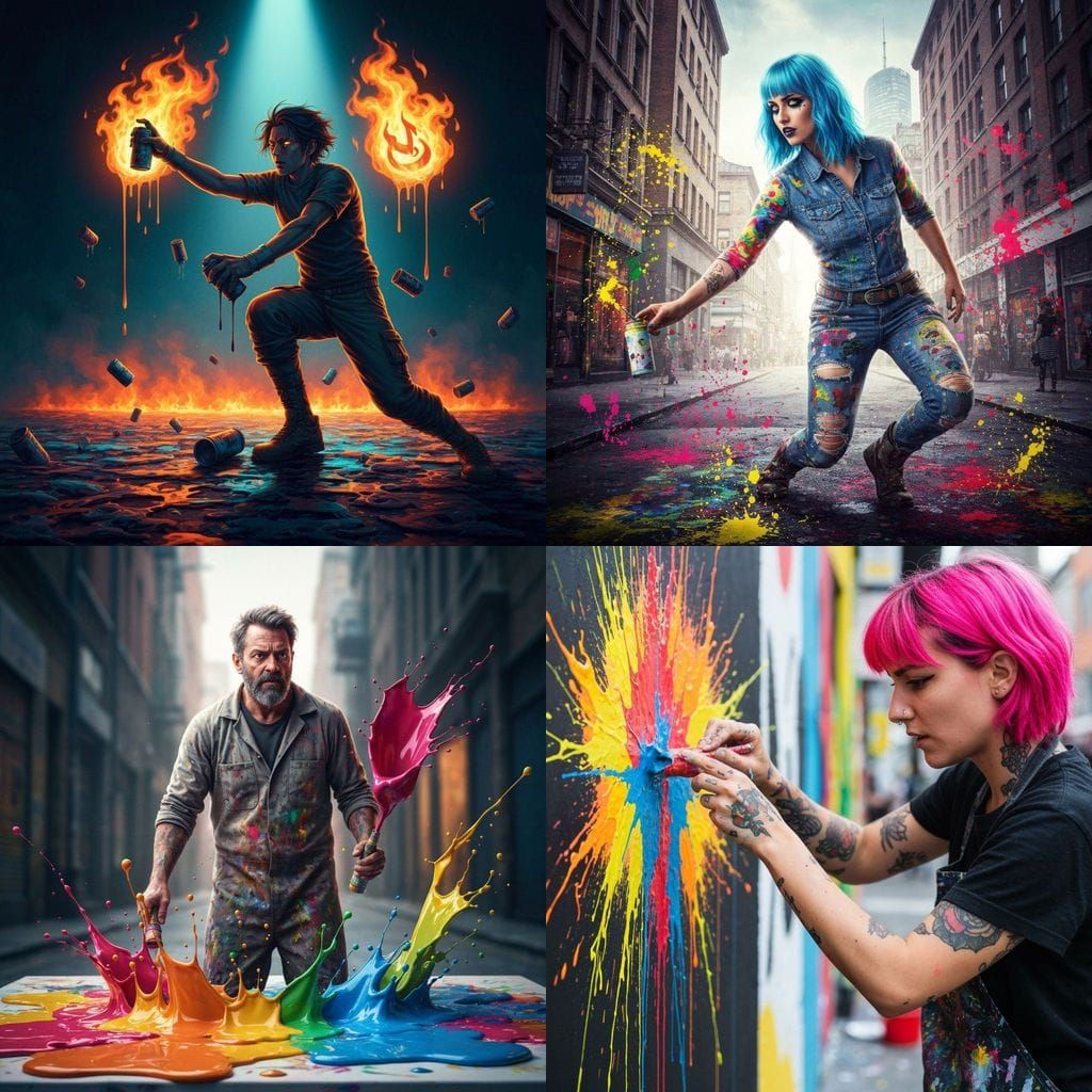 Fiery Graffiti Art in Polychromatic Splashes