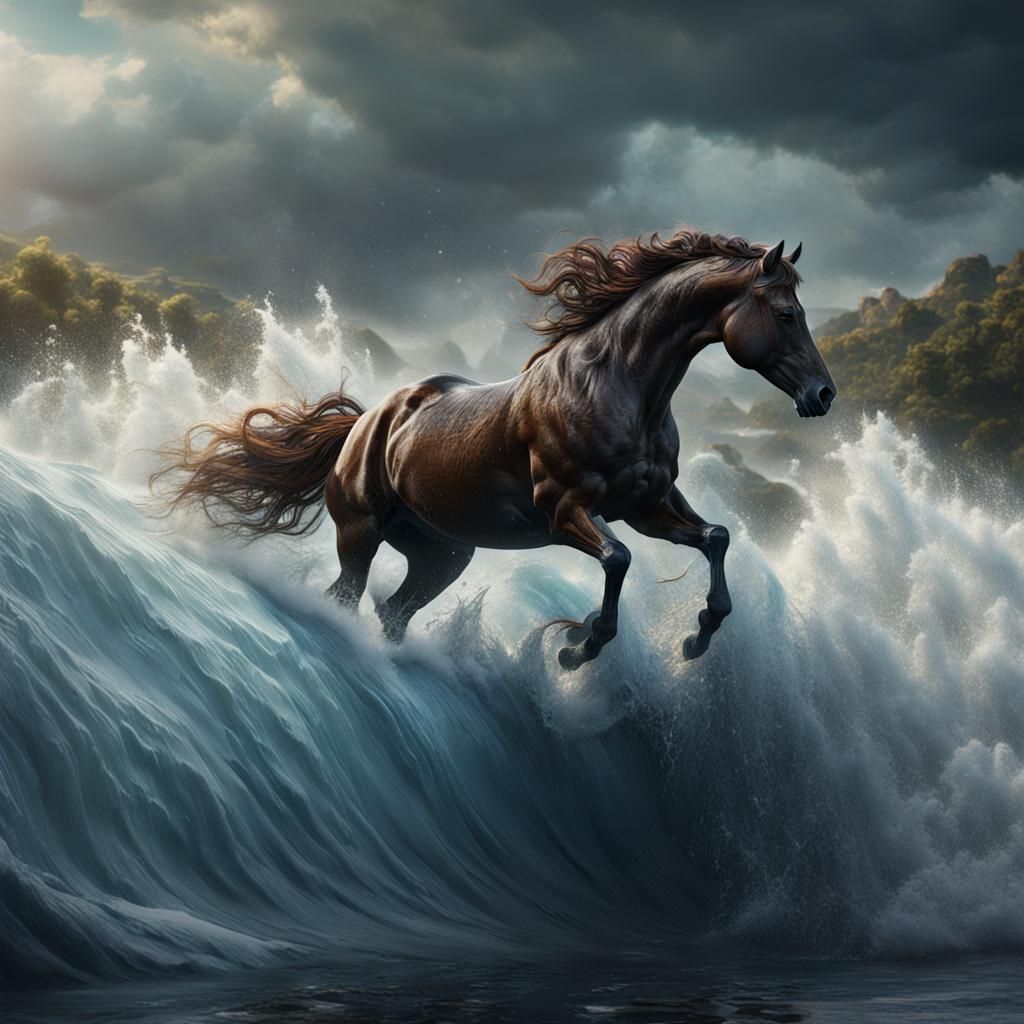 Horse Shaped Wave on a River