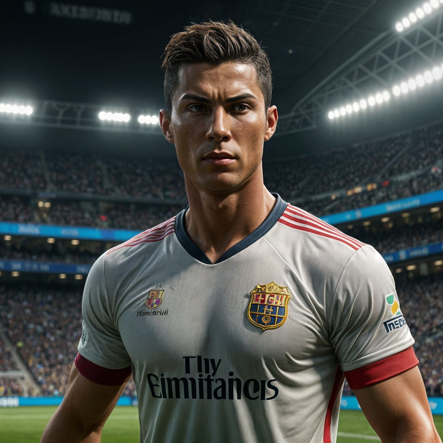 Surreal Ronaldo Lion Hybird Towering Over Messi