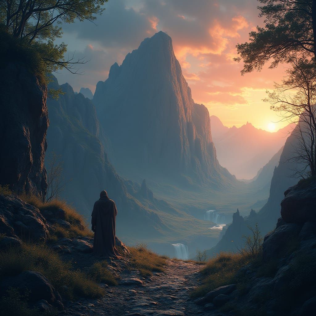 Epic Lord of the Rings Fantasy Landscape in Vibrant Colors