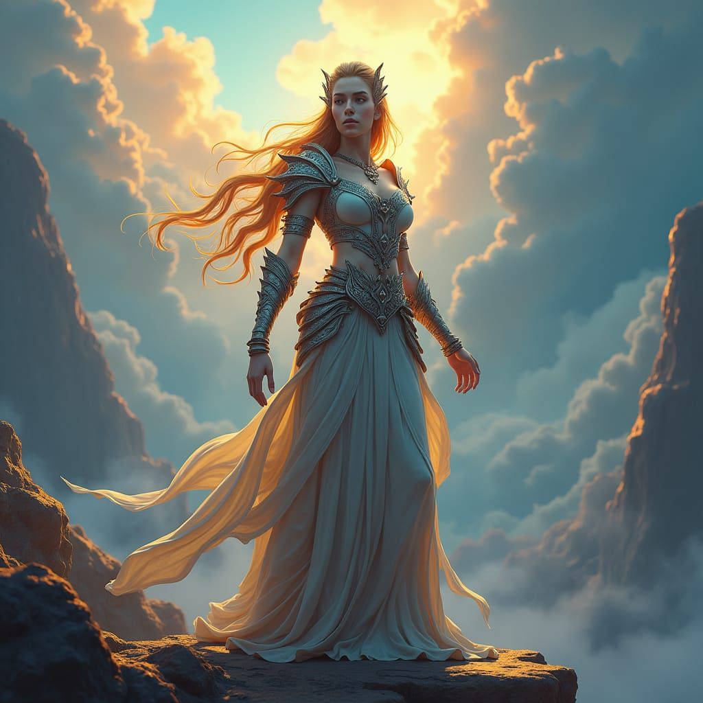 Warrior Queen in Mystical Realm: Fantasy Concept Art