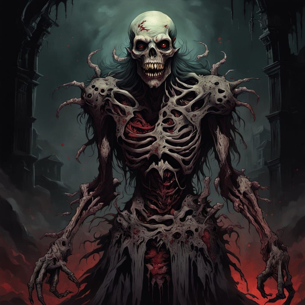 Ethereal Dark Fantasy Horror Goddess Unveiled in Macabre Spl...