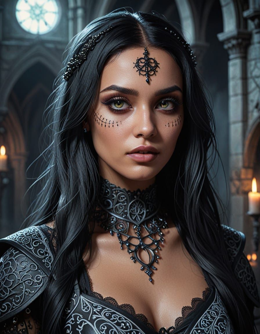 Gothic Goddess of Magic & Light: Dominican Lady Portrait