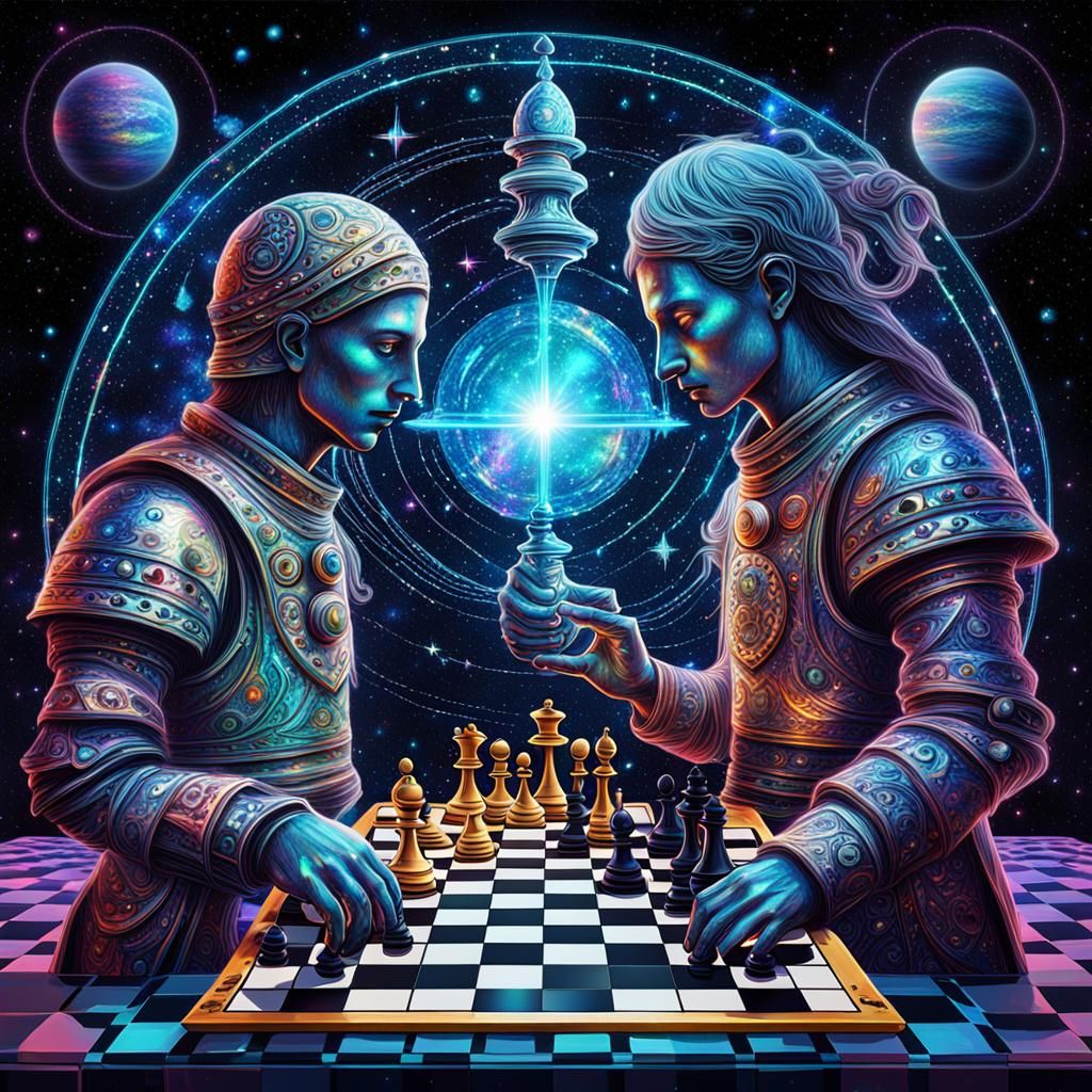 Astral Space Chess in Holographic Cosmic Illustration