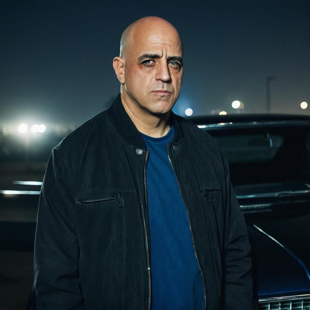 Noir Portrait: Man in Black Jacket by Charger