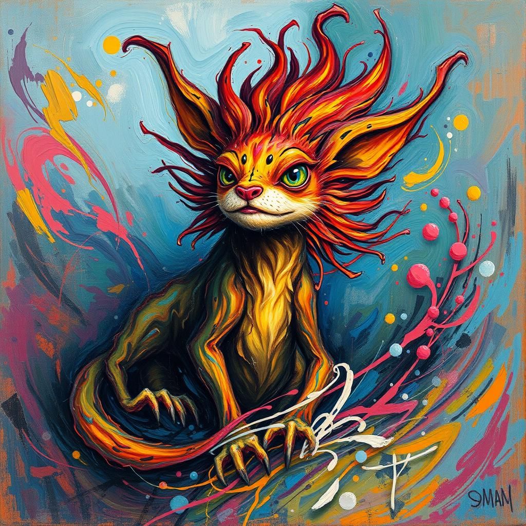 Fantastical Creature in Hyperrealistic Expressionist Style