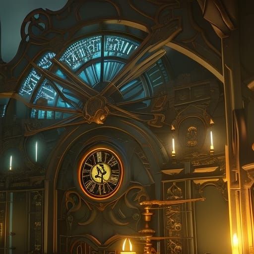 Abyssal Clock House: Dark Fantasy Concept Art