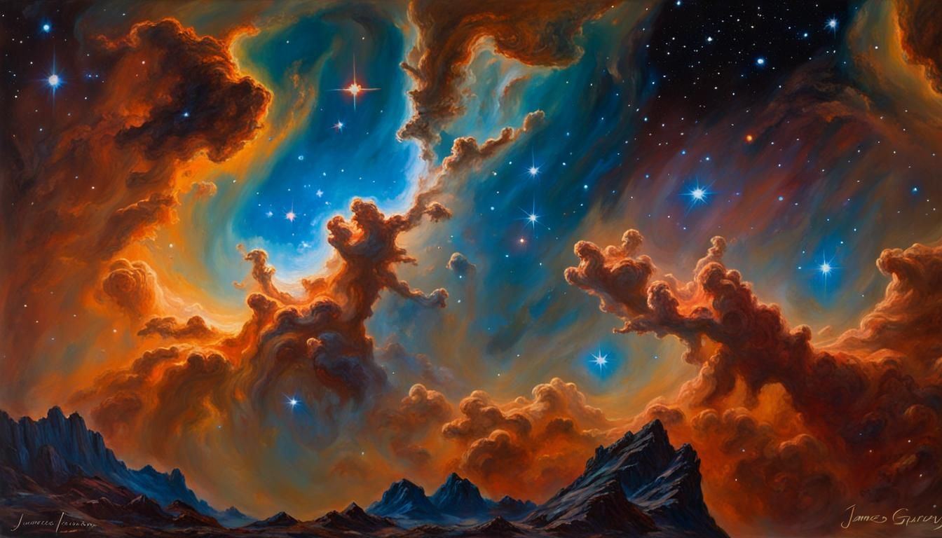 Carina Nebula: A Luminous Oil Painting