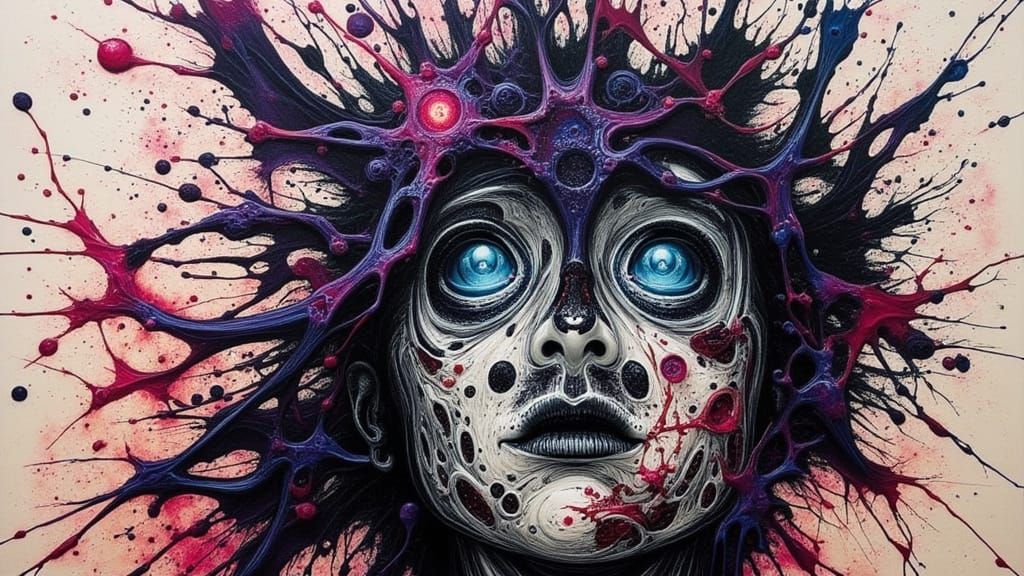 X-Ray Art Portrait with Ink Splatter Effects