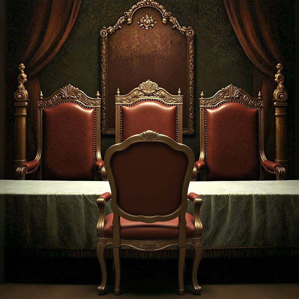 Rabbis at Royal Table with Dramatic Chiaroscuro Lighting