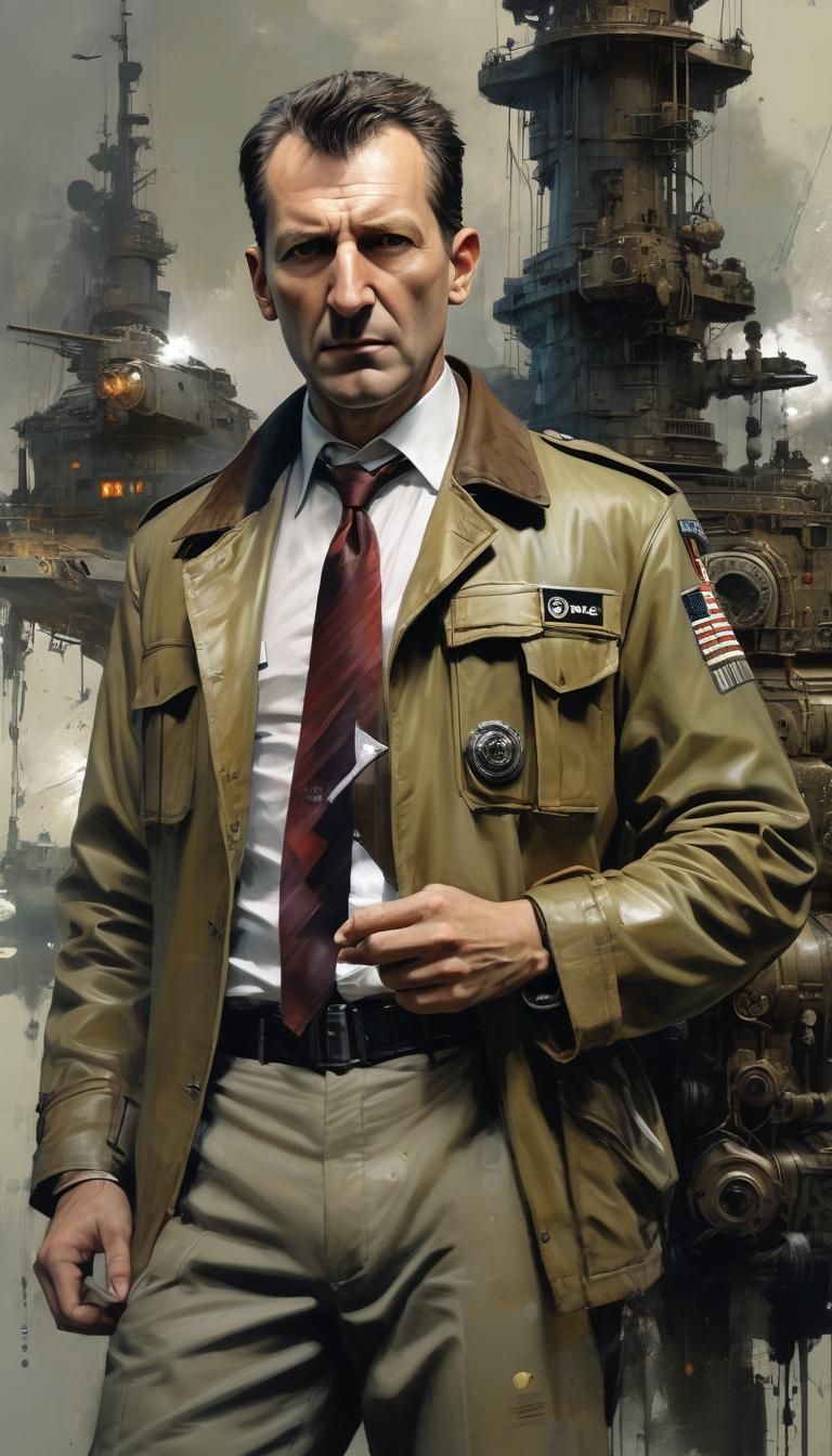 U-Boat Captain Meets Doctor Who: Fine Art Portrait