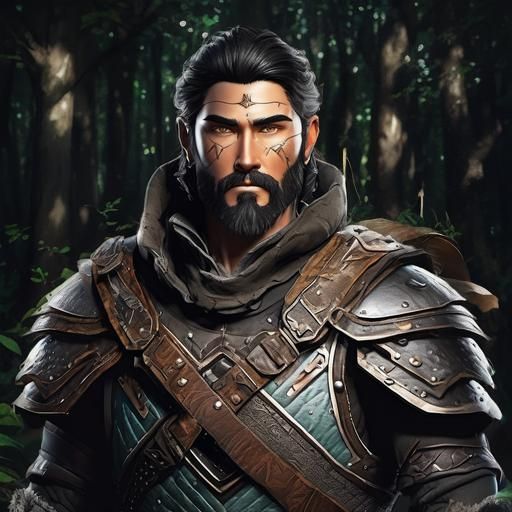 Lone Figure in Forest Clearing: Surrealist Oil Painting