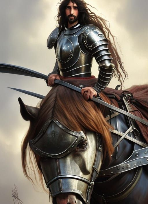 Armored War Horse Portrait in Dark Fantasy Style