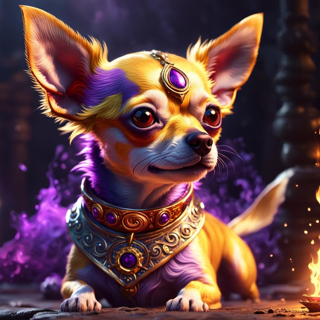 Fire-Breathing Chihuahua: Dark Fantasy Masterpiece