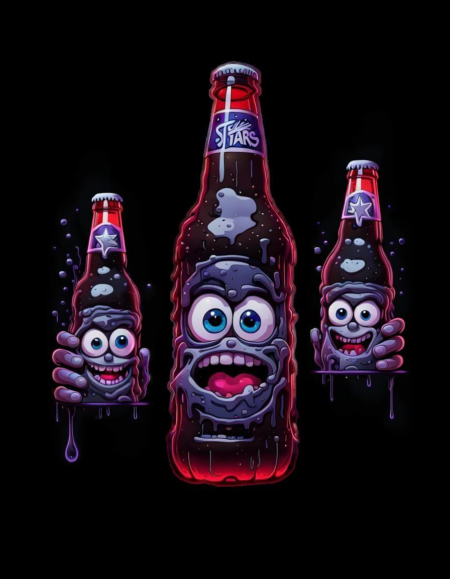 Surreal Cartoon Scene in Ink Poster Art Style