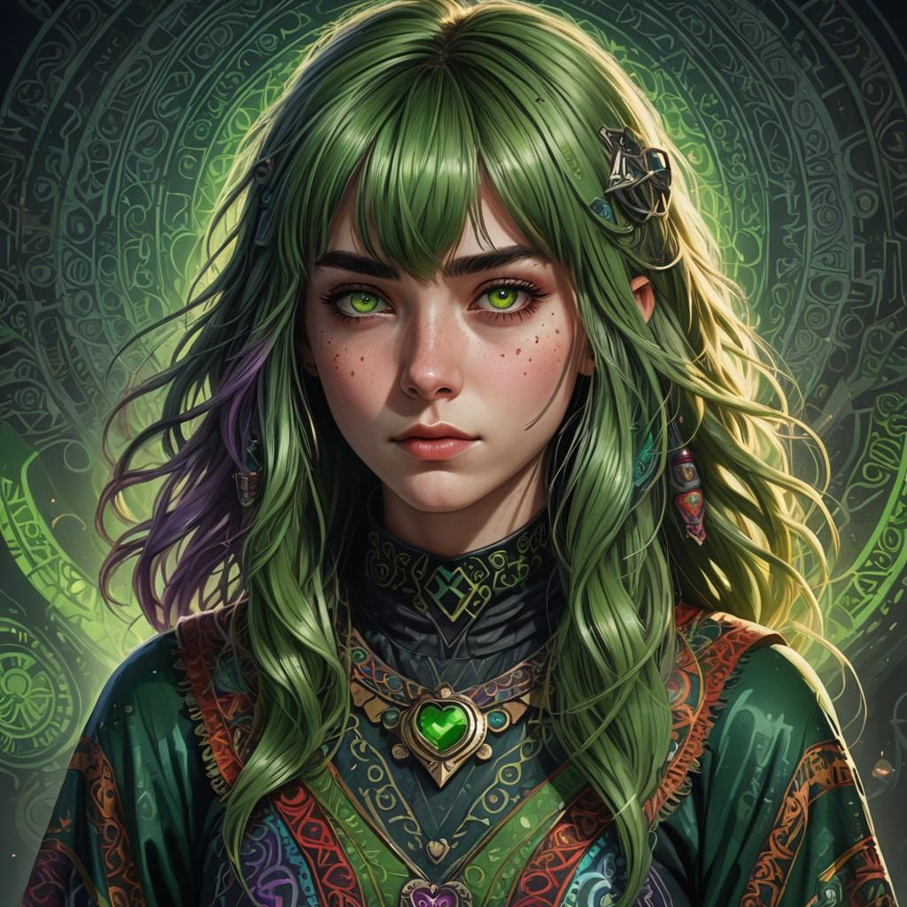 Colorful Portrait of a Supervillain College Student