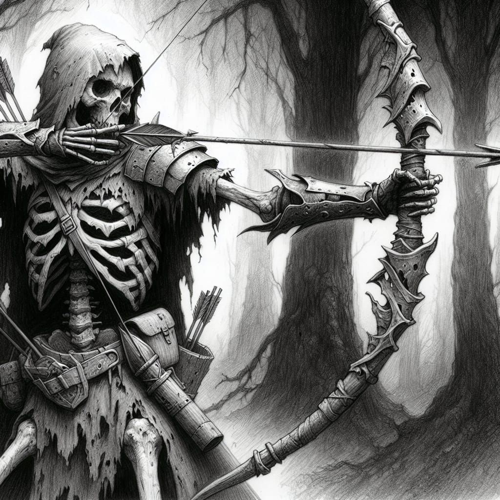 Fantasy RPG Inspired Skeletal Archer Sketch