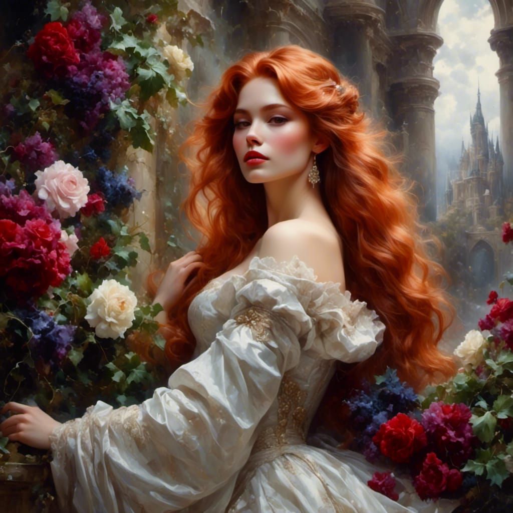 King Kisses Princess in Romantic Fantasy Castle