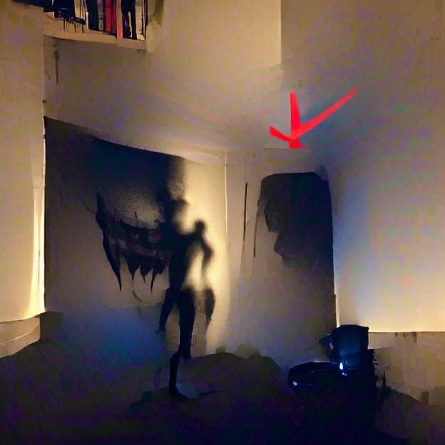 Menacing Demon Shadow Lurking in Darkness