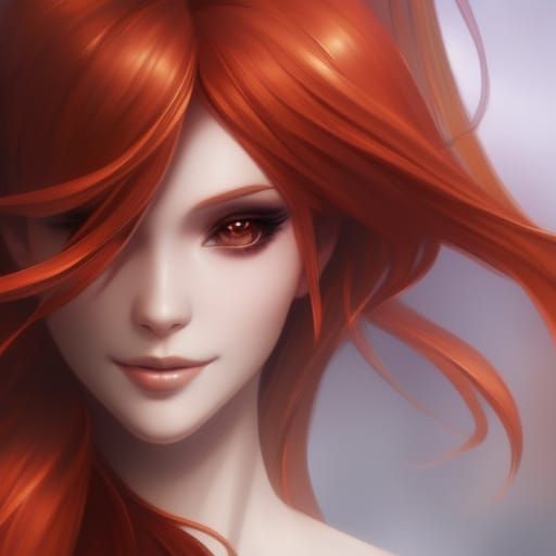 Two Red-Haired Girls Hugging, Hyperdetailed Portrait