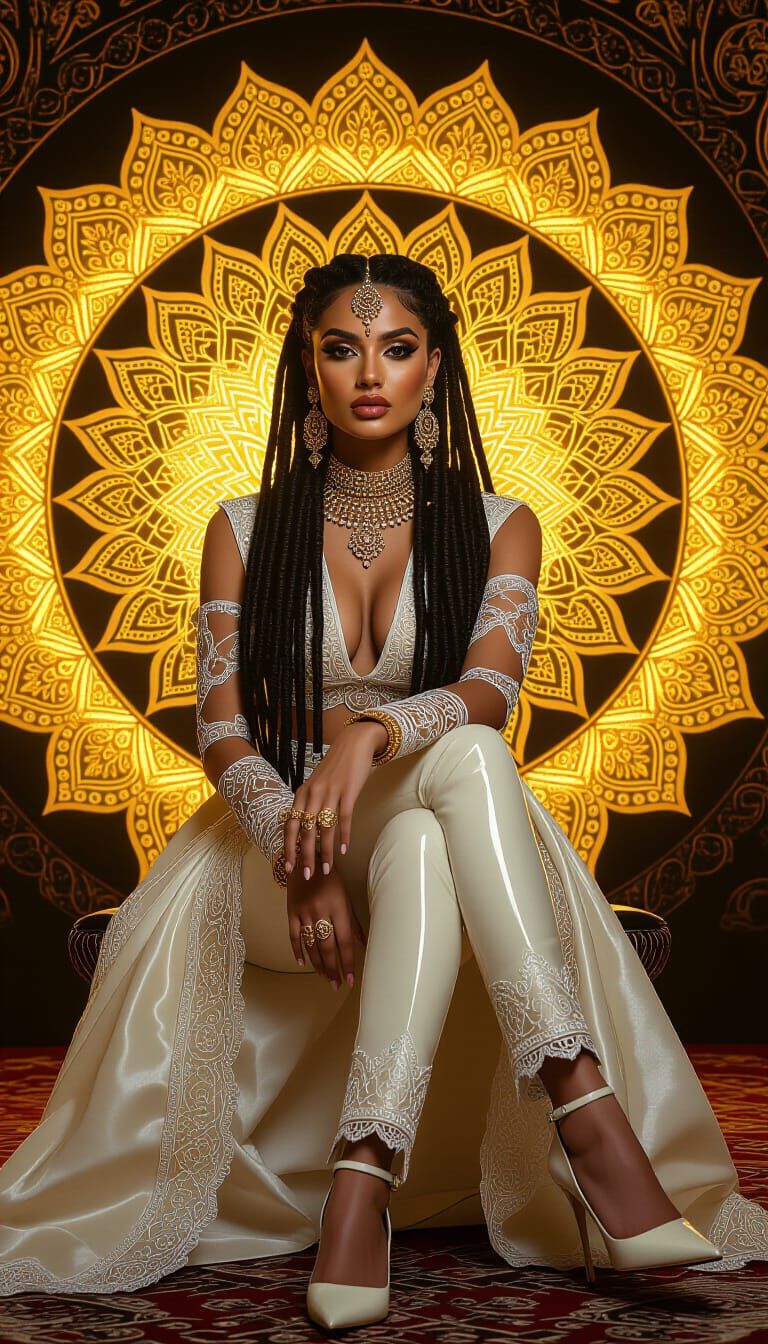 Woman with Dreads and Indian Jewelry in 8k Detail