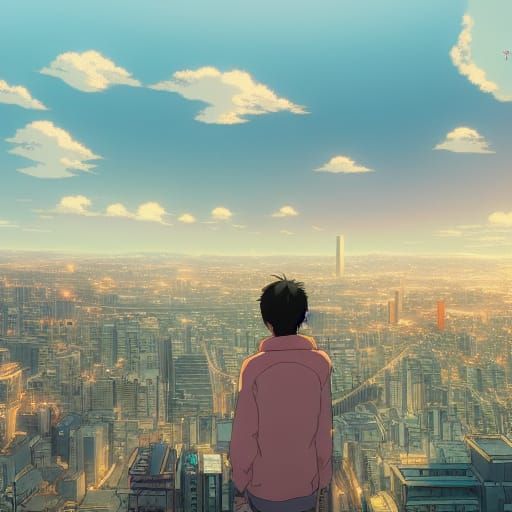 Tokyo City View Inspired by Studio Ghibli