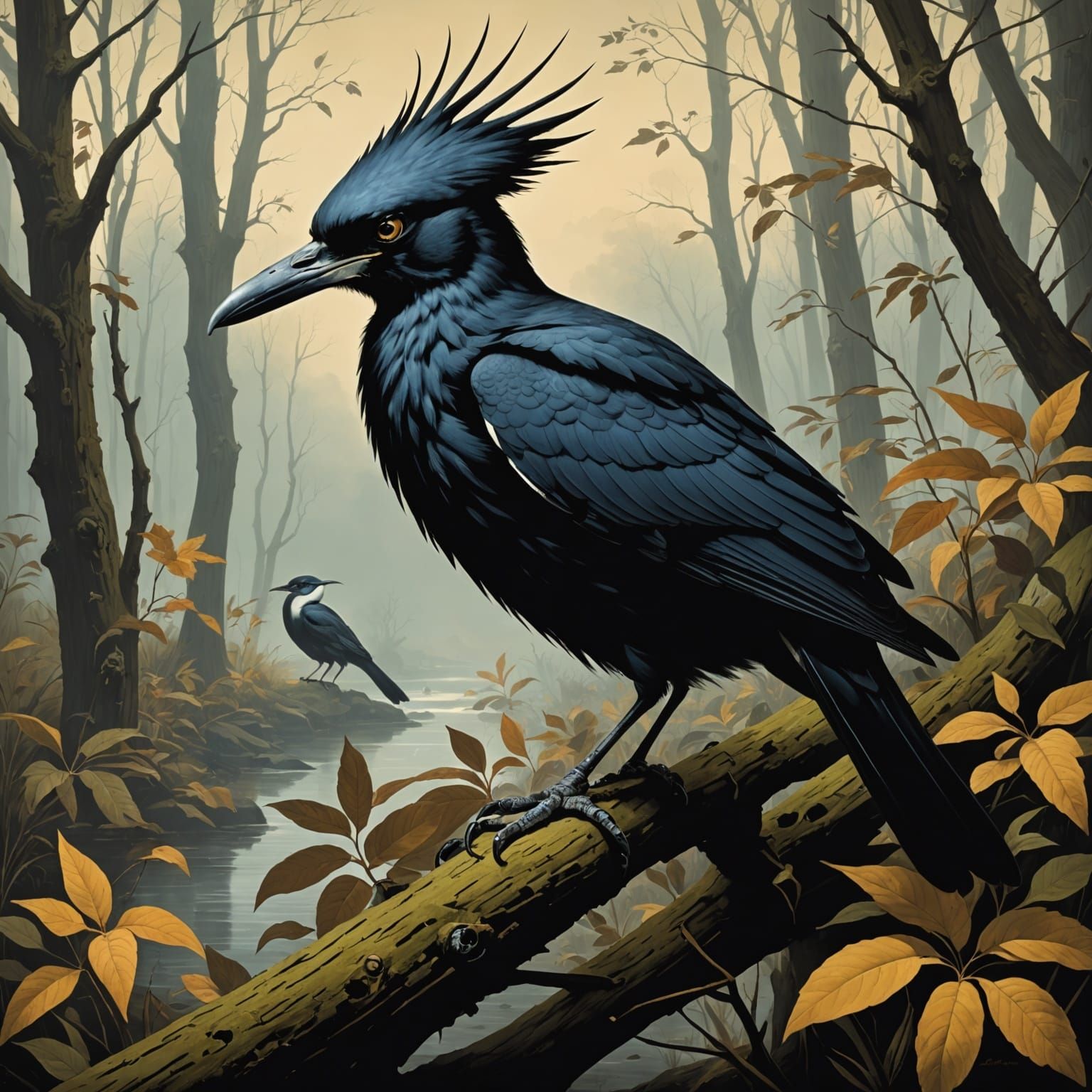 Moody Wildlife Scene in Grimdark Style