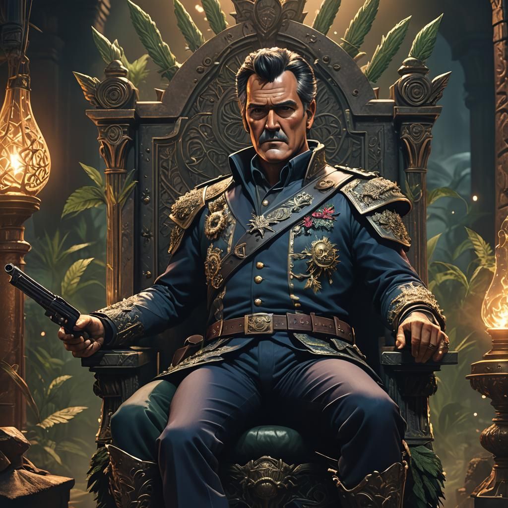 Marijuana King Bruce Campbell in Anime Style