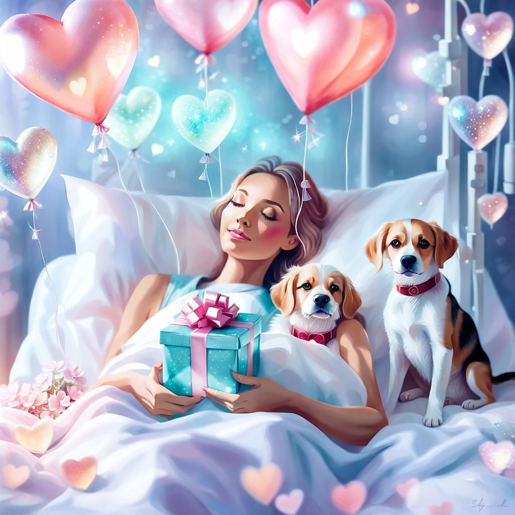 Heartwarming Hospital Visit in Dreamy Watercolor Style