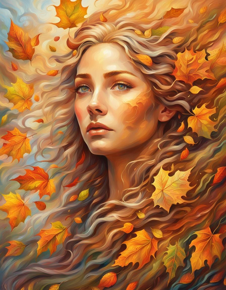 Goddess of Autumn in Ethereal Fantasy Style