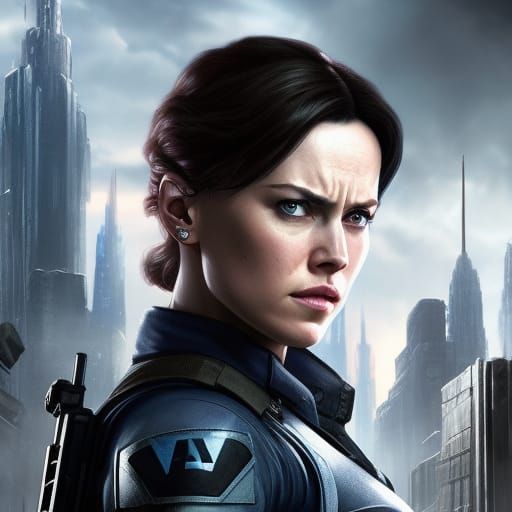 Jill Valentine Portrait in Comic Book Style
