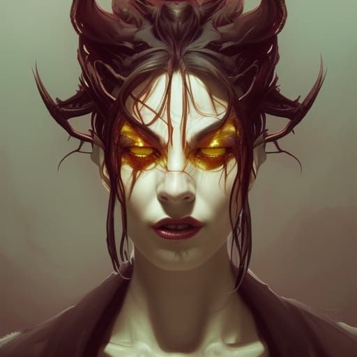 Eldritch Wolverine Goddess Portrait in Digital Art Style