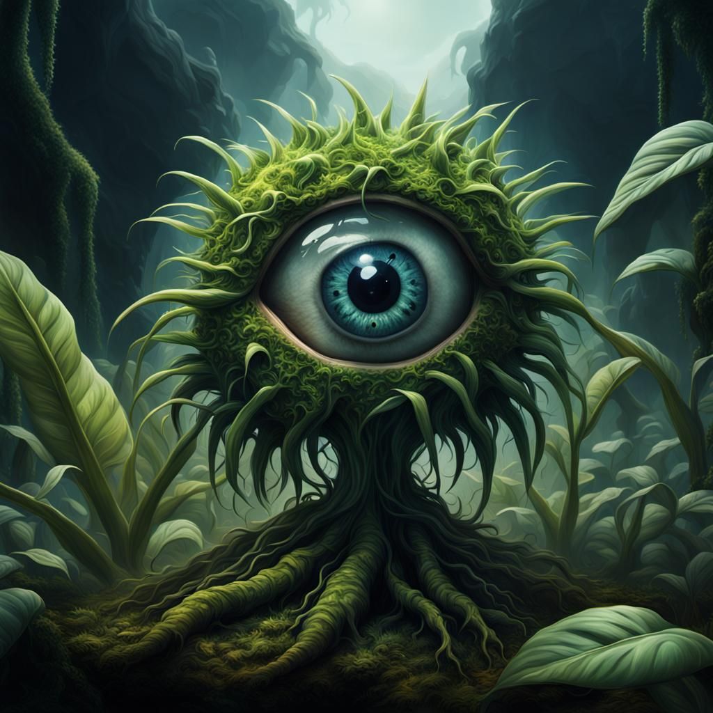 Living Plant with Eyes: Digital Matte Painting