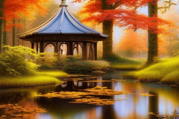 Cottagecore Lovers in Dreamy Watercolor Landscape