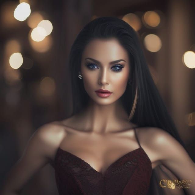 Beautiful Blond Woman Portrait in Hyperrealism Style