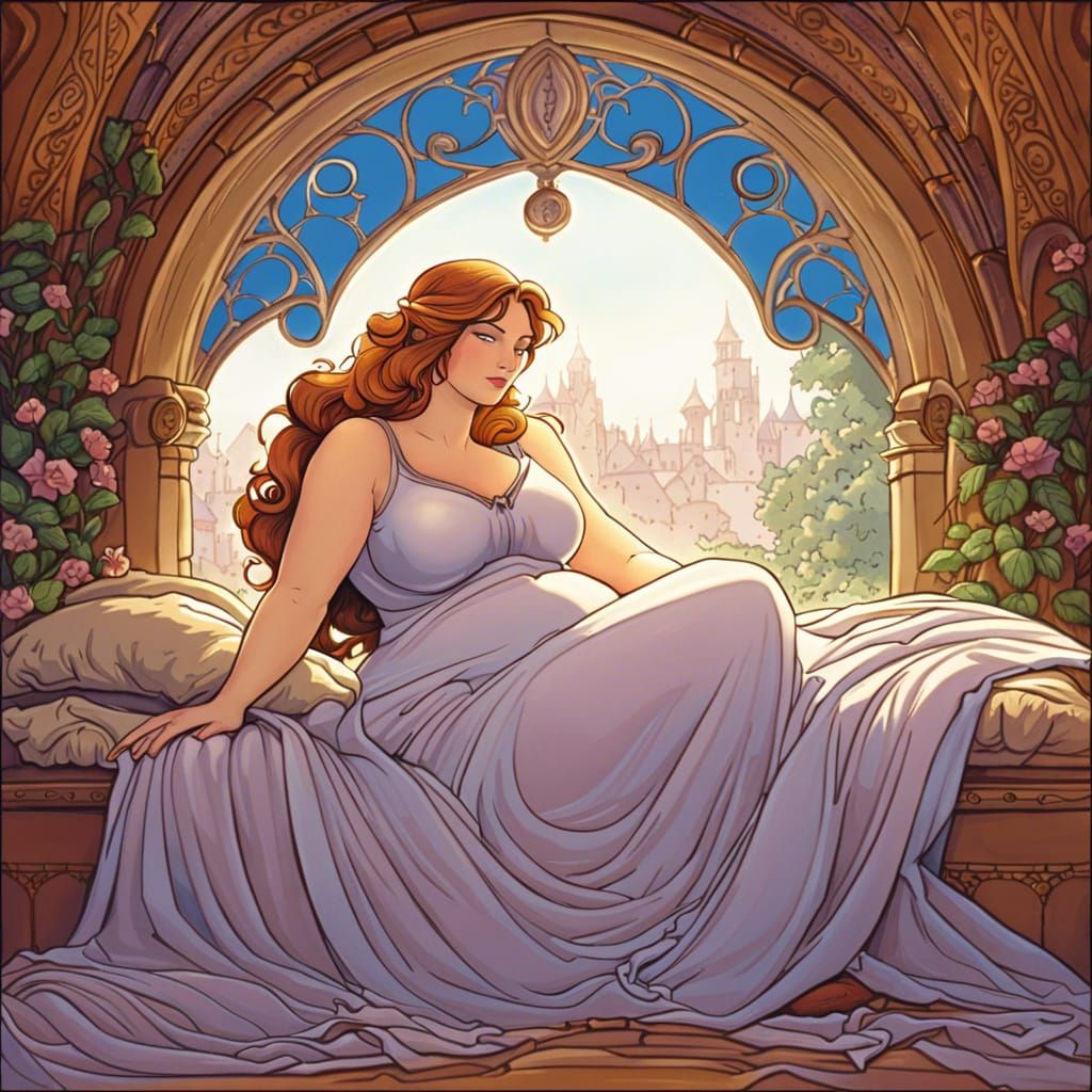 Curvy Goddess in Medieval Fantasy Style