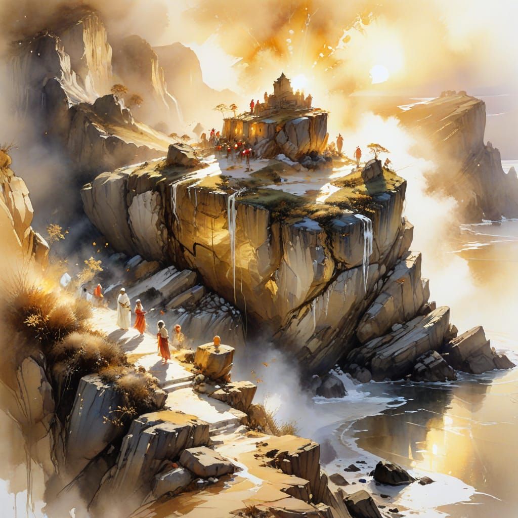 Golden Rock in Myanmar: Watercolour Pilgrimage