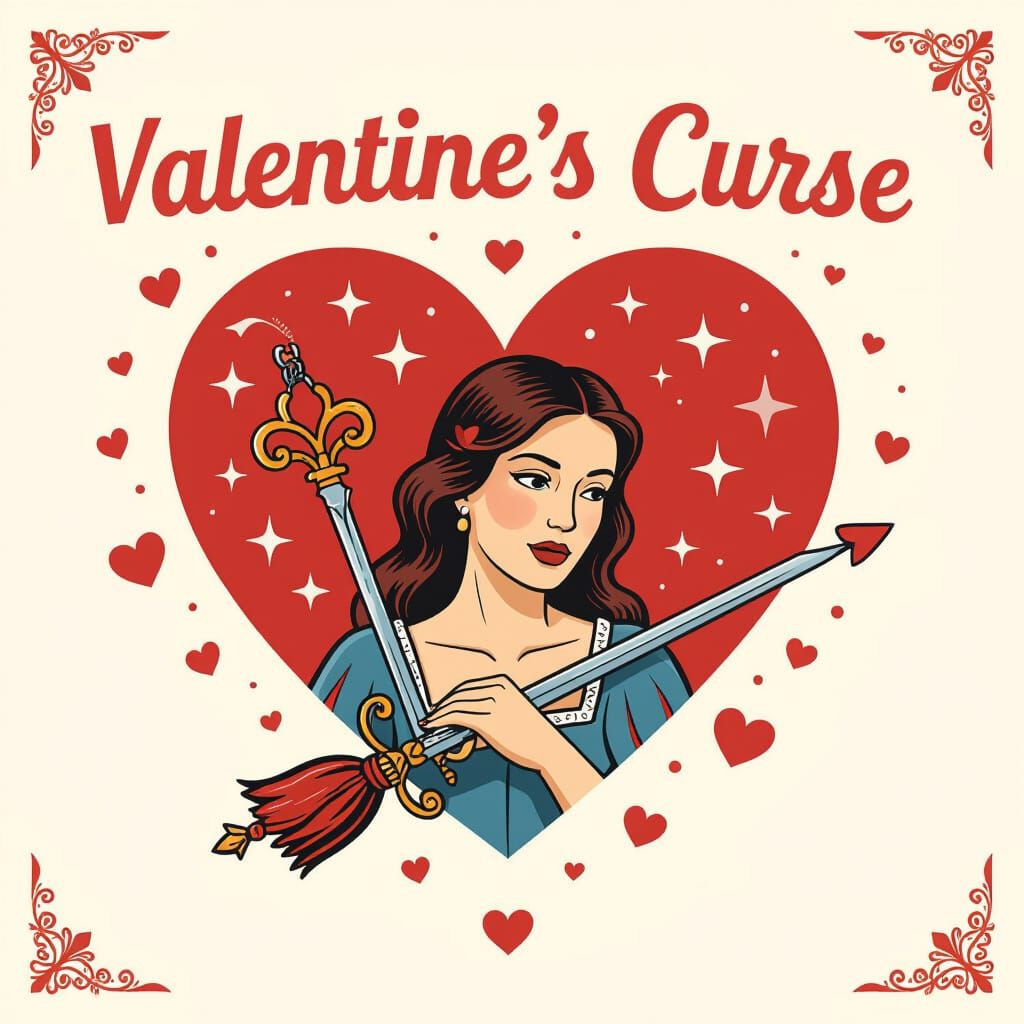 Valentine's Curse: A Dark Romantic AI Artwork