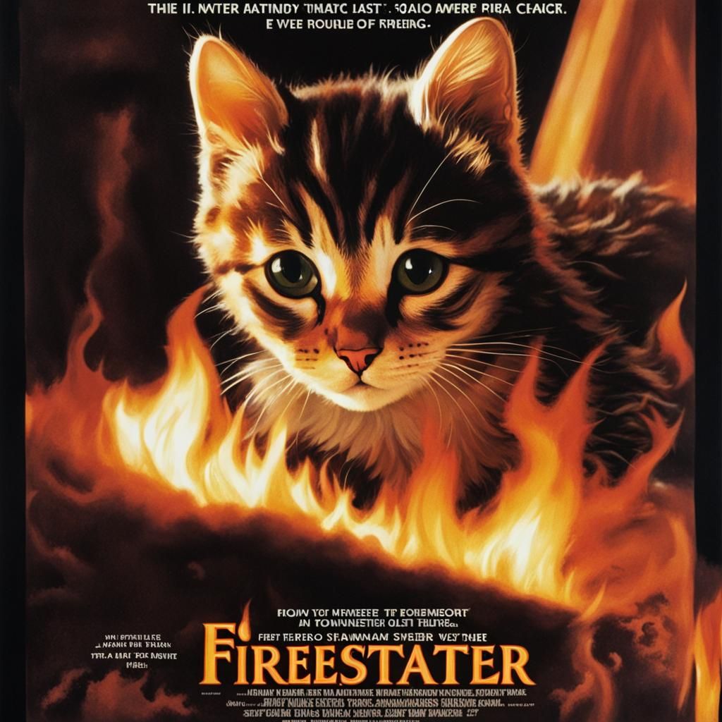 Fiery Cat Movie Poster Art