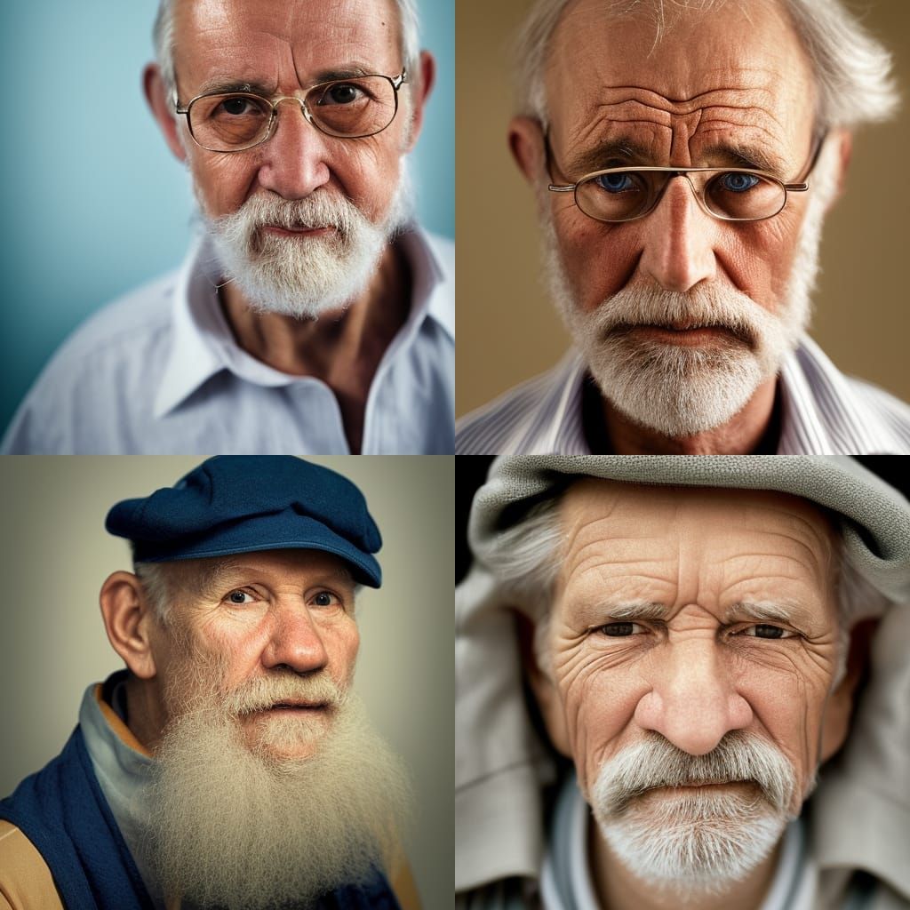 Detailed Portrait of an Old Man with Bokeh