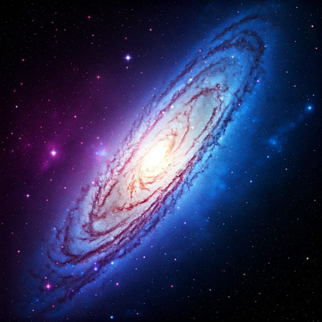 Vibrant Galaxy with Purple, Blue, and Pink Hues