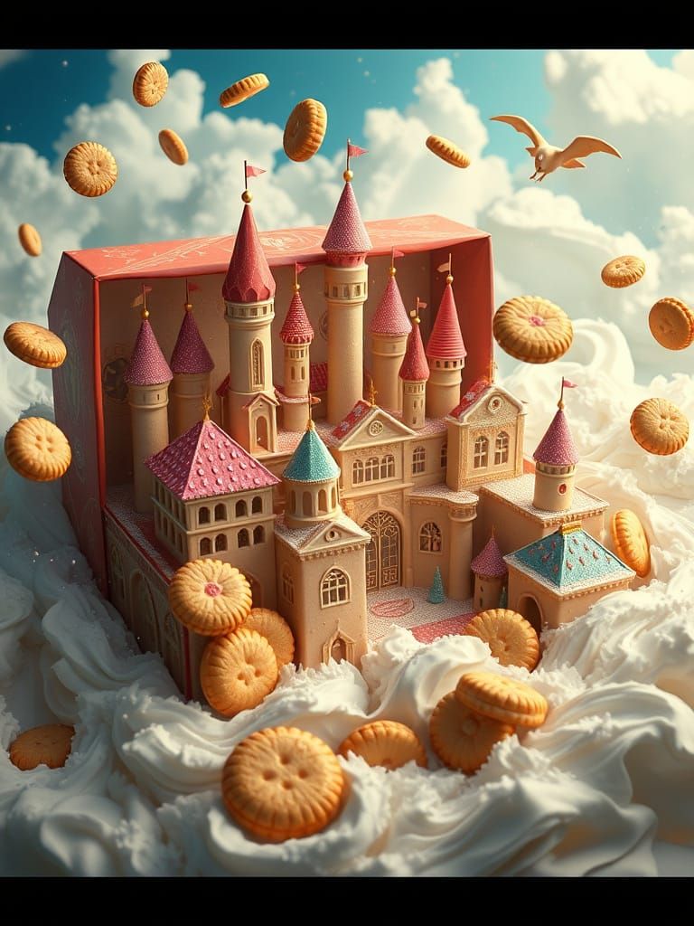Fantastical City of Sweets in Biscuit Box